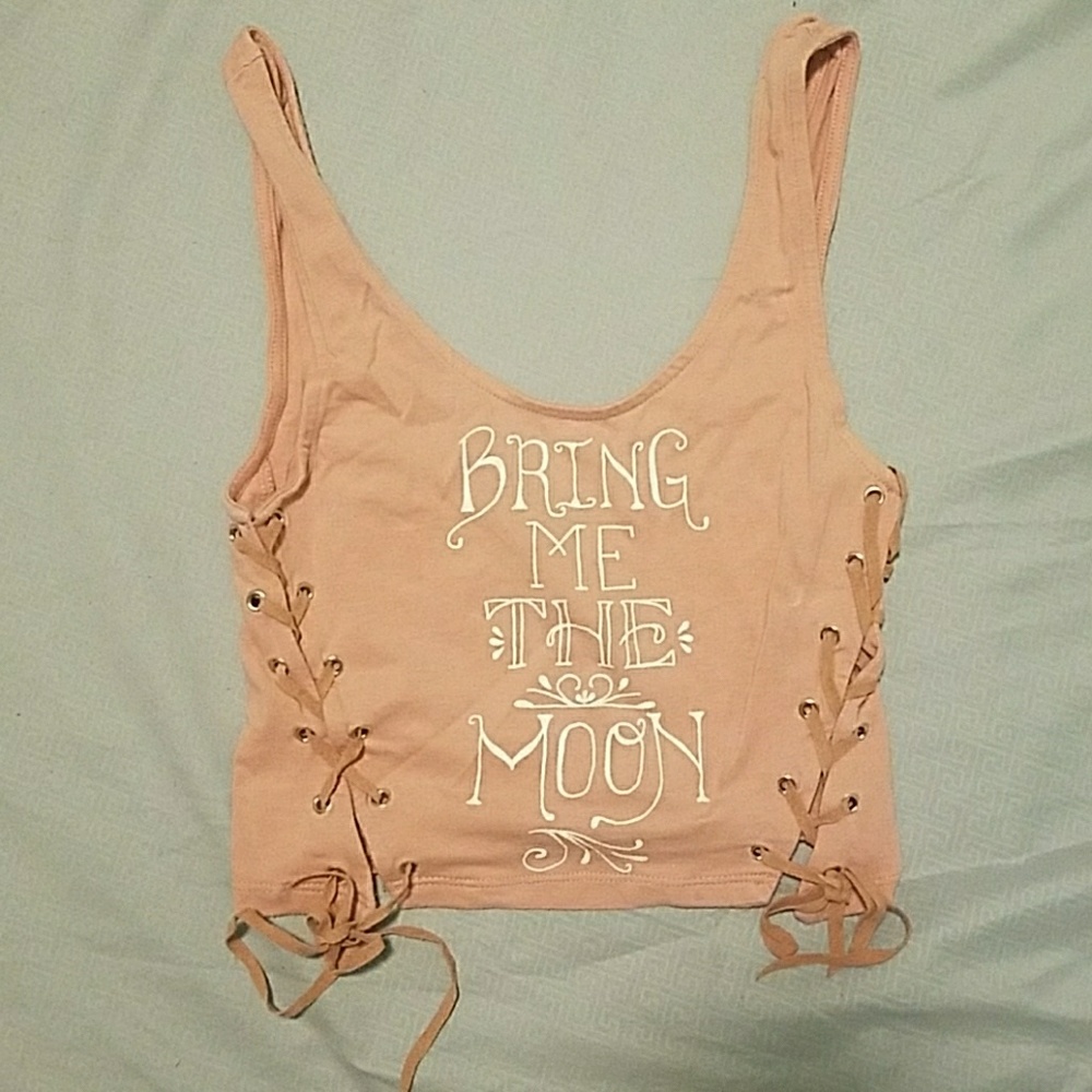 Pink laced cropped top